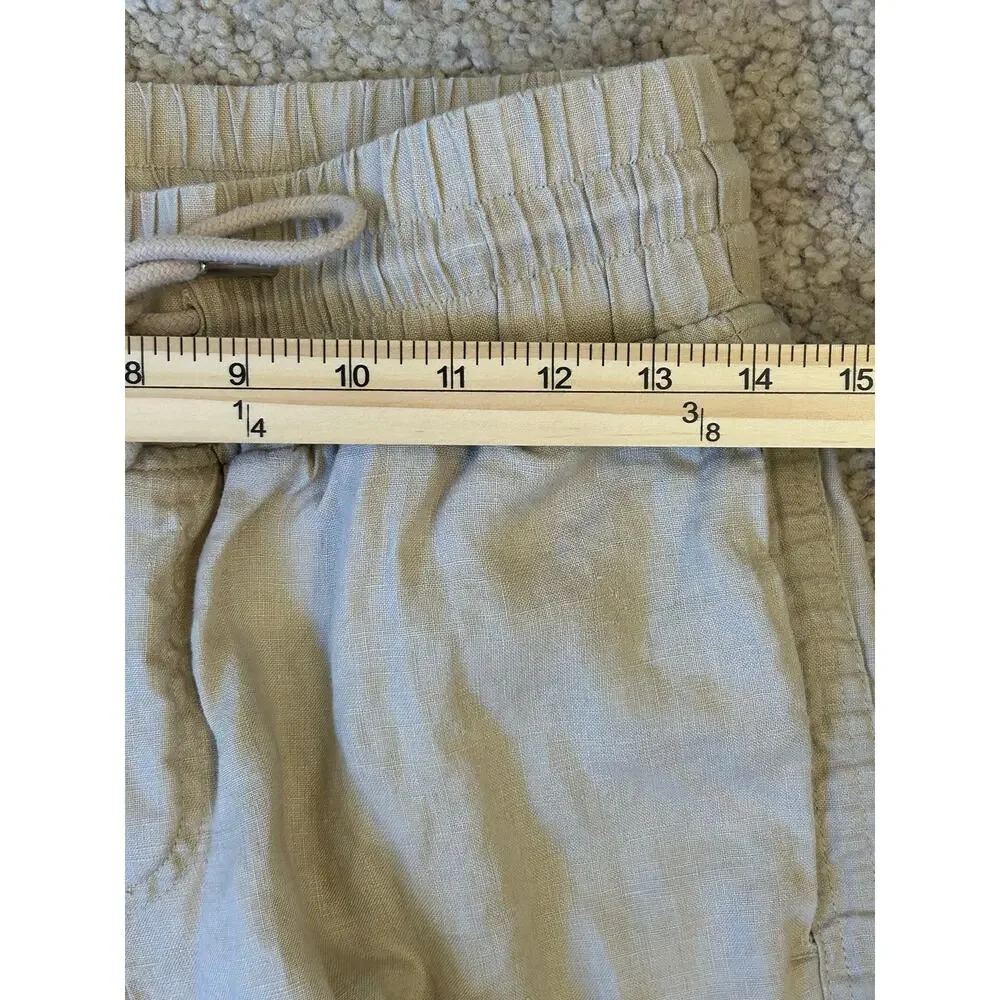 Quince 100% European Linen Wide Leg Pants XS Flax Beige Pull On 27